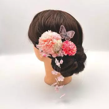 Заколка для волос ручной работы «Бабочка» с кисточками из японского жемчуга, палочка для волос, заколка для волос «Гортензия», аксессуар для кимоно Pink Butterfly