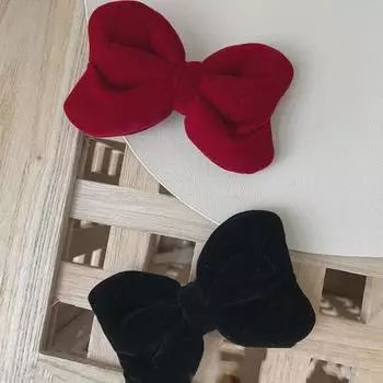 Заколка для волос с 3D-бантом из бархата – заколка для создания милой челки в стиле феи, универсальный и модный аксессуар для волос для девочек.