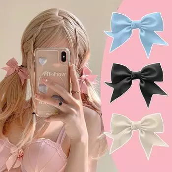 Заколка для волос с атласным бантом, 2 шт.