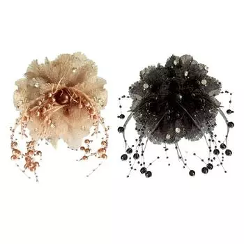 Заколка для волос с бахромой из бисера в женском стиле, большой головной убор, новый женский зажим для волос в виде акулы 2024 H0E1 coffee-11cm