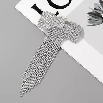 Заколка для волос с бахромой в виде банта для женщин Темпераментная заколка для волос Корейские легкие роскошные аксессуары для волос Золотой Серебряный цвет