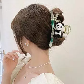Заколка для волос с бамбуковым узлом «Панда»