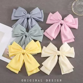 Заколка для волос с бантиком, увеличенная версия аксессуаров для волос, корейская милая девушка, заколка на затылке, верхняя заколка зелёный