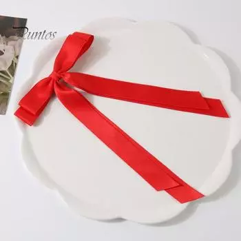 Заколка для волос с бантом, двухслойный дизайн, гладкий атласный бант, декор, однотонная шпилька, аксессуар для волос вино красного