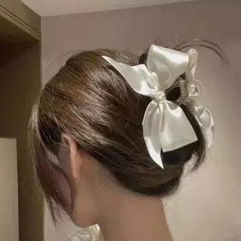 Заколка для волос с бантом, Нескользящая большая заколка в форме краба для женщин, тонкие аксессуары для волос, заколки, подарки для девочек 1