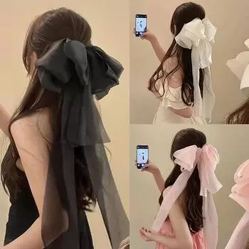 Заколка для волос с бантом в виде супер-феи, милая заколка для волос принцессы, высококачественный атмосферный головной убор, аксессуары для волос чёрный