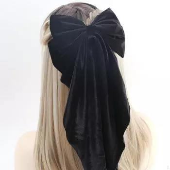 Заколка для волос с бантом, заколка, большая лента, декор ко Дню Святого Валентина, головные уборы с бантами для невесты чёрный