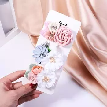 заколка для волос с искусственным цветком для детей, заколки для девочек, милые розовые цветы, заколки для украшения волос, головные уборы, аксессуары для волос