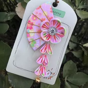 Заколка для волос с кисточками, цветочные украшения, яркие цвета, легкий материал, универсальный аксессуар для волос красный