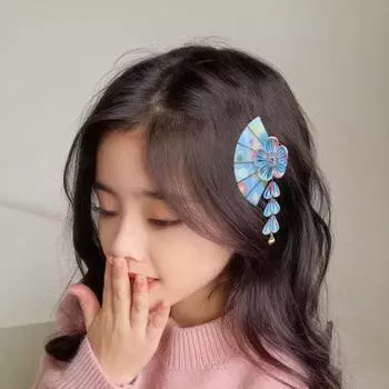 Заколка для волос с кисточками, цветочные украшения, яркие цвета, легкий материал, универсальный аксессуар для волос красный