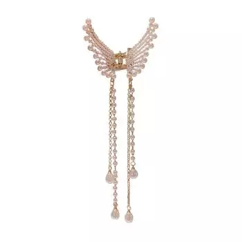 Заколка для волос с кисточкой, бабочкой и жемчугом, женская заколка для волос с когтями, аксессуар для волос в виде краба