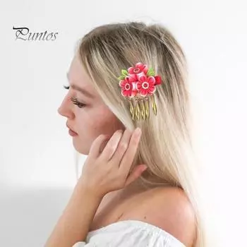 Заколка для волос с кисточкой, блестящие стразы, цветочное украшение, легкая универсальная заколка для волос, аксессуары для волос красный