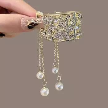 Заколка для волос с кисточкой из жемчуга Заколка для хвоста Фиксированная заколка-краб для волос Шпилька