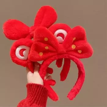 Заколка для волос с красным бантом на голове красная повязка на голову новогодний головной убор новогодняя повязка на голову подарок на новый год C