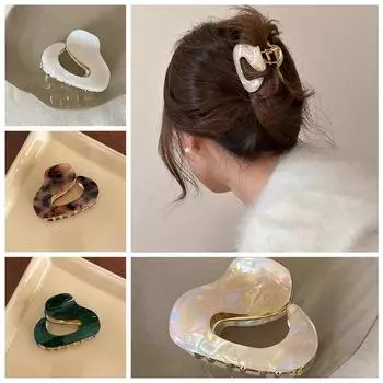 Заколка для волос с леопардовой акулой, нерегулярная заколка для волос, милый коготь из ацетата для волос для девочек D