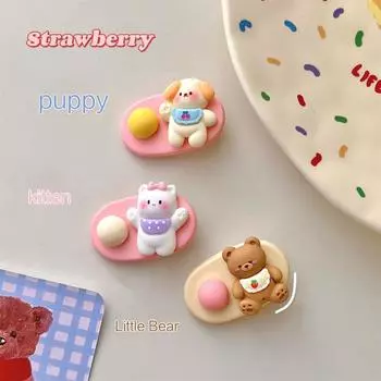 Заколка для волос с медведем для девочки, заколка для волос с собакой для детей, мультяшная заколка для волос, заколки с медведем, милые заколки для волос, заколка с челкой, заколка с медведем A