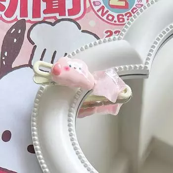 Заколка для волос с мультяшным облаком и звездой, милая розовая заколка для волос с пентаграммой, заколки для волос с боковой челкой для милых девочек, головные уборы Y2K, аксессуары для волос