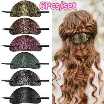 Заколка для волос с палочкой Заколки для волос овальной формы Заколки для волос Держатели для хвоста Аксессуары для волос в богемном стиле Заколка Деревянная палочка для женщин Девушки