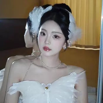 Заколка для волос с перьями белого лебедя и искусственным жемчугом для балета, сценическое выступление, боковая заколка для волос, аксессуары для вечеринок для девочек, подарки