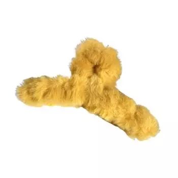 Заколка для волос с плюшевой оберткой, большая заколка для волос с затылком, универсальный аксессуар для волос на каждый день жёлтый