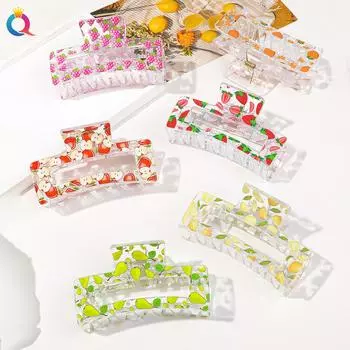 Заколка для волос с принтом, цветочная заколка для волос, милая заколка для волос в виде акулы, летняя женская заколка для волос 1pc