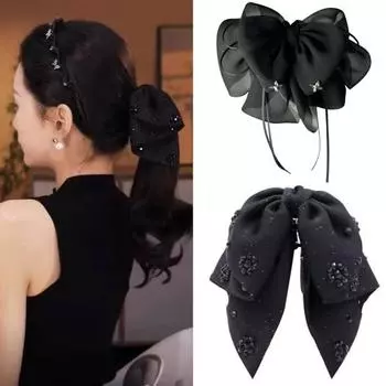 Заколка для волос с прочным креплением, в форме банта, декоративная заколка для волос с искусственным жемчугом, зажим для волос в виде акулы F