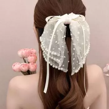Заколка для волос с прочным креплением, в форме банта, декоративная заколка для волос с искусственным жемчугом, зажим для волос в виде акулы F