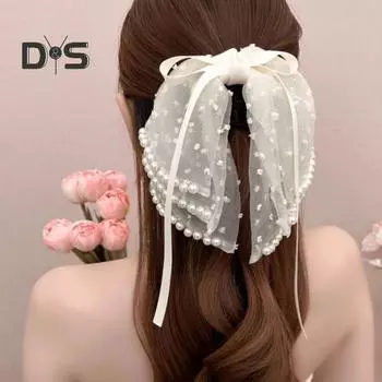 Заколка для волос с прочным креплением, в форме банта, декоративная заколка для волос с искусственным жемчугом, зажим для волос в виде акулы F
