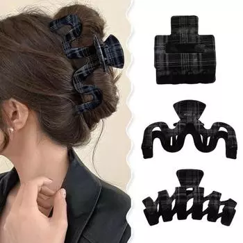 Заколка для волос с узором в виде волны, зажим для волос в виде акулы, зажим для волос в виде головы, украшение для прически A кофейный