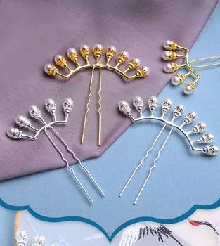 Заколка для волос с жемчугом в китайском стиле