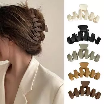 Заколка для волос со скрещивающимися зубами, простая однотонная большая заколка для волос с хвостиком в форме акулы, пластиковая заколка для волос для ванны, аксессуары для волос белый