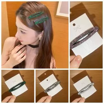 Заколка для волос со стразами BB, маленькая заколка для волос, креативная заколка BB для женщин серебряный