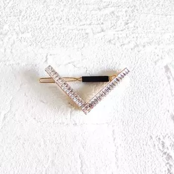 Заколка для волос со стразами, односложная заколка в корейском стиле, простой темперамент, нишевый дизайн, бесшовная заколка для волос, боковой зажим золотой