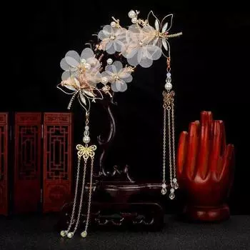 Заколка для волос «Стрекоза» с кисточкой для женщин и девочек, аксессуар для волос, заколка для волос, элегантный классический стиль, «стрекоза», традиционный ханьфу, китайский стиль A