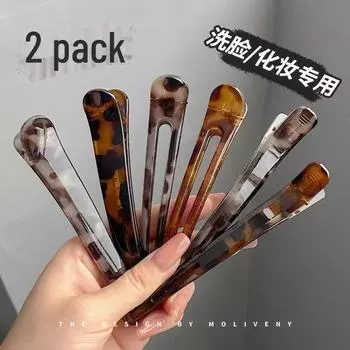 Заколка для волос «утконос» с леопардовым принтом для стильной боковой челки