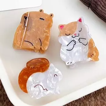 Заколка для волос в форме мультяшного кота-мышки, заколка для волос с противоскользящими зубцами, заколка для волос в форме акулы, аксессуары для волос B