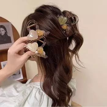 Заколка для волос в форме сердца, сладкая желейная заколка в форме акулы для женщин и девочек, нескользящая заколка для хвоста, аксессуары для волос зелёный