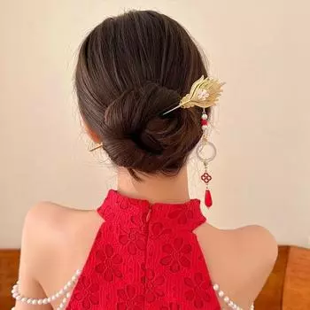 Заколка для волос в китайском стиле Дракон и Феникс с кисточками для женщин и девочек, длинные заколки для волос, украшение, китайский древний костюм ханьфу, аксессуары для волос