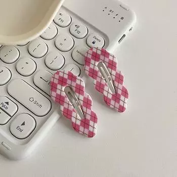 Заколка для волос в клетку конфетного цвета Цинковый сплав Корейский стиль Заколка Аксессуары для волос Заколка-облако Школа