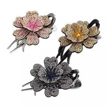 Заколка для волос в корейском стиле, женские аксессуары для волос, заколка-утиный нос со стразами, заколка для волос в виде цветка C