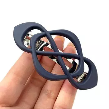 Заколка для волос в ретро-стиле, полая металлическая пружинная конструкция, заколка для волос на затылок, женские матовые аксессуары для волос темно-синий