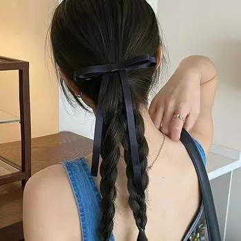 Заколка для волос в стиле балета с бантом и длинной кисточкой Balletcore Bow Hairpin Sweet Student style 8