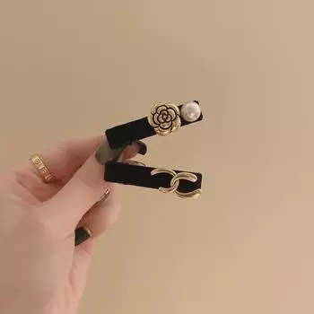 Заколка для волос в стиле ретро «французская камелия» с жемчугом и бархатом «утконос» для женщин в стиле Хепберн