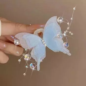 Заколка для волос в виде бабочки, когти для волос в виде акулы для женщин, милые, элегантные, заколки для волос, аксессуары для волос