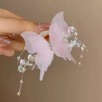 Заколка для волос в виде бабочки, когти для волос в виде акулы для женщин, милые, элегантные, заколки для волос, аксессуары для волос