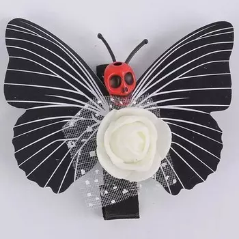 Заколка для волос в виде черепа и бабочки на Хэллоуин для женщин, забавные заколки для волос для косплея, индивидуальные аксессуары для волос для девочек, праздничные головные уборы, держатели для хвостиков 1pc