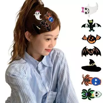 Заколка для волос в виде черепа летучей мыши, заколка для волос в виде черепа-утконоса, модная заколка для волос в виде призрака на Хэллоуин, косплей black bat