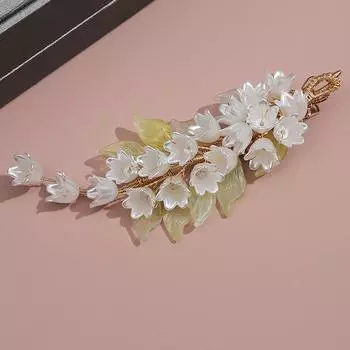 Заколка для волос в виде цветка из смолы ручной работы, женская антикварная заколка для волос в стиле ханьфу, головной убор чонсам Xiuhe, заколка для рта в виде остроконечного рта, корейская заколка золотой