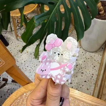 Заколка для волос в виде кролика, мультяшного животного, корейский стиль, милая заколка для волос в виде медведя, милая маленькая заколка для волос в виде акулы, женская Style2