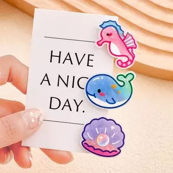 Заколка для волос в виде морской рыбы-ракушки, заколка для волос в виде морского животного-утконоса, заколка для волос в виде медузы, женская/детская Style H